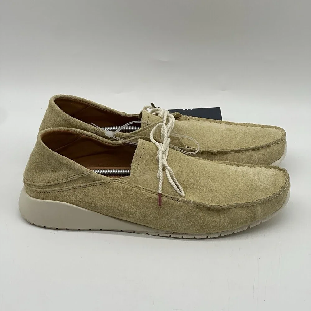 OluKai Ka'a Driver Golden Sand Suede Loafer Boat Slide Shoes Men's Size 15 NWOB